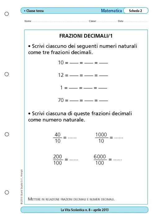 Frazioni decimali/1 | Giunti Scuola Frazioni decimali/1 | Giunti Scuola