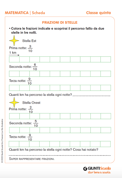 Frazioni di stelle | Giunti Scuola Frazioni di stelle | Giunti Scuola