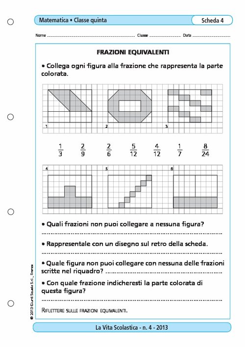 Frazioni equivalenti | Giunti Scuola Frazioni equivalenti | Giunti Scuola