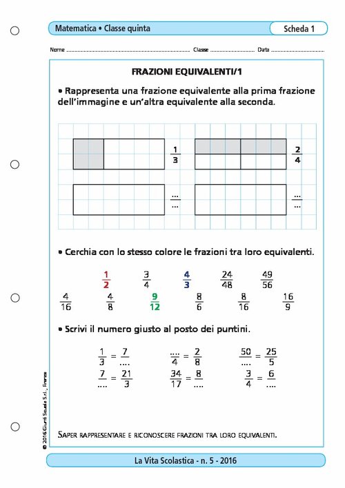 Frazioni equivalenti/1 | Giunti Scuola Frazioni equivalenti/1 | Giunti Scuola