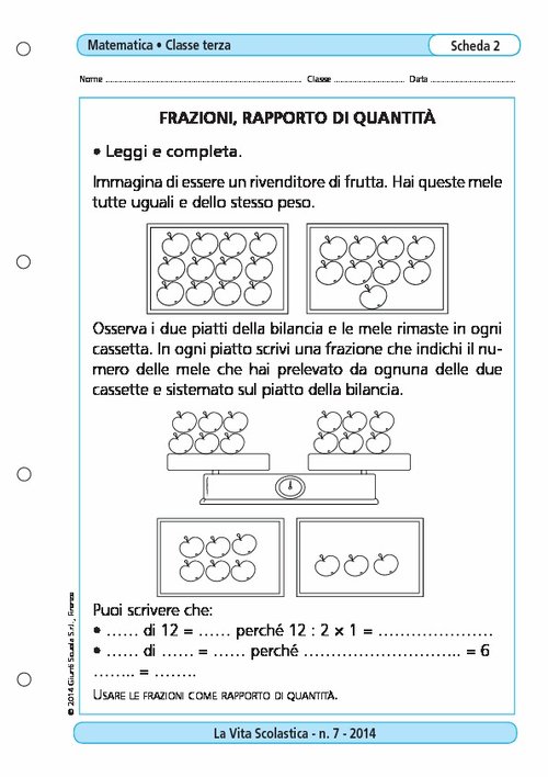 Frazioni, rapporto di quantità | Giunti Scuola Frazioni, rapporto di quantità | Giunti Scuola