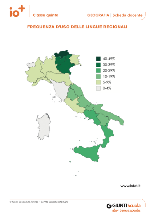 Frequenza d'uso delle lingue regionali | Giunti Scuola Frequenza d'uso delle lingue regionali | Giunti Scuola