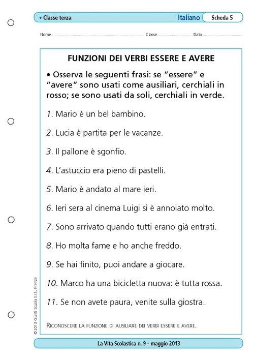 Funzioni dei verbi essere e avere | Giunti Scuola Funzioni dei verbi essere e avere | Giunti Scuola
