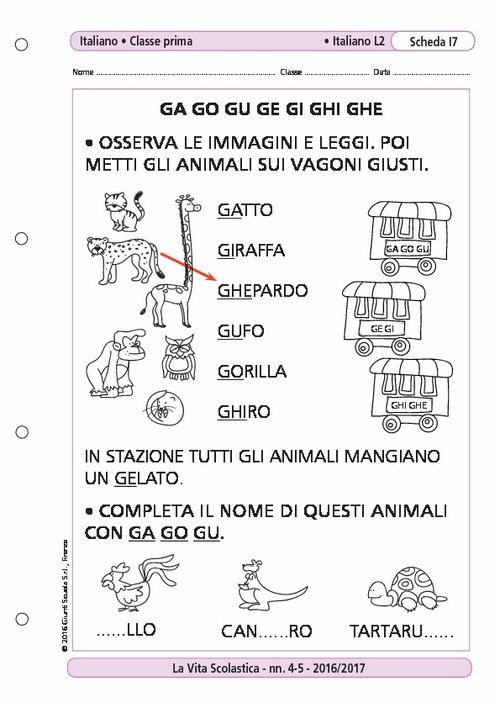 GA GO GU GE GI GHI GHE | Giunti Scuola GA GO GU GE GI GHI GHE | Giunti Scuola