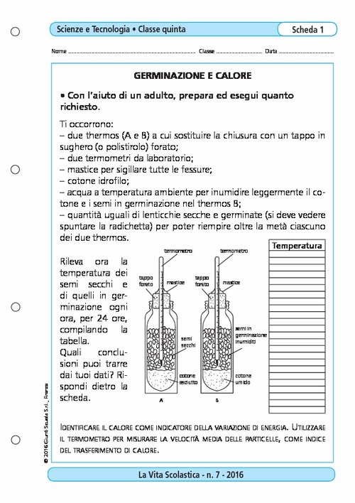 Germinazione e calore | Giunti Scuola Germinazione e calore | Giunti Scuola