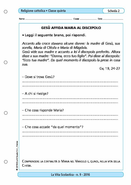 Gesù affida Maria al discepolo | Giunti Scuola Gesù affida Maria al discepolo | Giunti Scuola