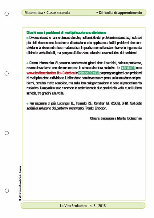 Giochi con i problemi di moltiplicazione e divisione | Giunti Scuola Giochi con i problemi di moltiplicazione e divisione | Giunti Scuola
