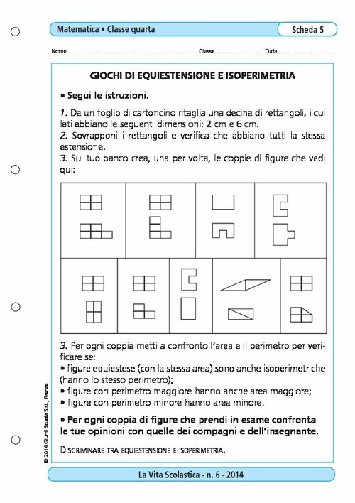 Giochi di equiestensione e isoperimetria | Giunti Scuola Giochi di equiestensione e isoperimetria | Giunti Scuola