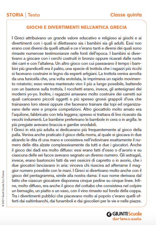 Giochi e divertimenti nell’antica Grecia | Giunti Scuola Giochi e divertimenti nell’antica Grecia | Giunti Scuola