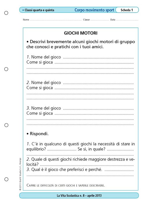 Giochi motori | Giunti Scuola Giochi motori | Giunti Scuola