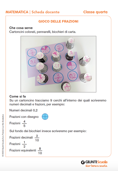Gioco delle frazioni | Giunti Scuola Gioco delle frazioni | Giunti Scuola