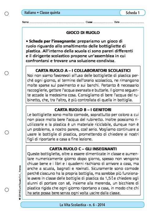 Gioco di ruolo | Giunti Scuola Gioco di ruolo | Giunti Scuola