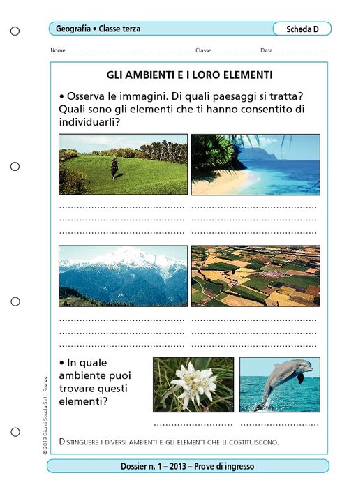 Gli ambienti e i loro elementi | Giunti Scuola Gli ambienti e i loro elementi | Giunti Scuola