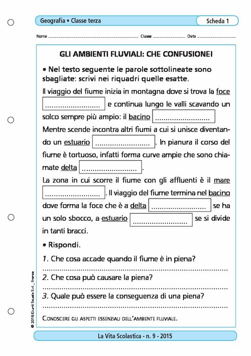Gli ambienti fluviali: che confusione! | Giunti Scuola Gli ambienti fluviali: che confusione! | Giunti Scuola