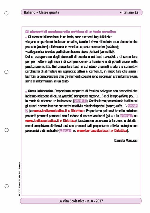 Gli elementi di coesione nella scrittura di un testo narrativo | Giunti Scuola