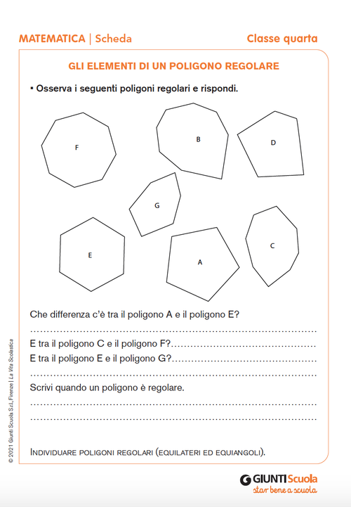 Gli elementi di un poligono regolare | Giunti Scuola