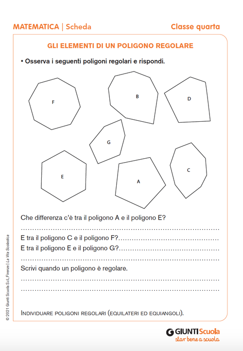 Gli elementi di un poligono regolare | Giunti Scuola Gli elementi di un poligono regolare | Giunti Scuola