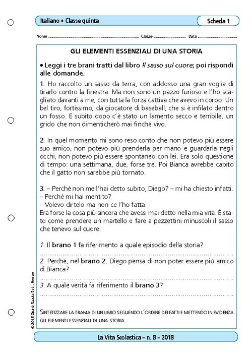 Gli elementi essenziali di una storia | Giunti Scuola Gli elementi essenziali di una storia | Giunti Scuola