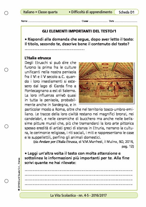 Gli elementi importanti del testo/1 | Giunti Scuola Gli elementi importanti del testo/1 | Giunti Scuola