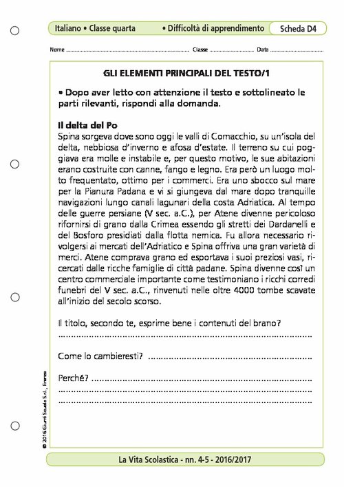 Gli elementi principali del testo/1 | Giunti Scuola Gli elementi principali del testo/1 | Giunti Scuola