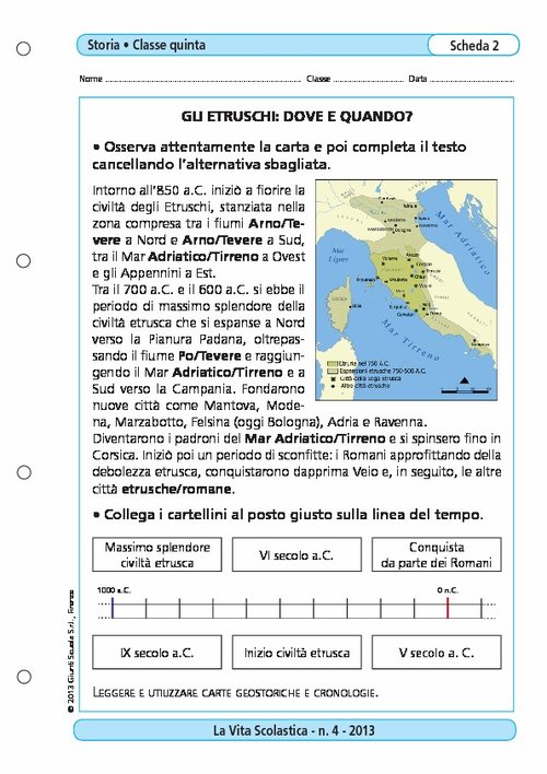 Gli Etruschi: dove e quando? | Giunti Scuola Gli Etruschi: dove e quando? | Giunti Scuola