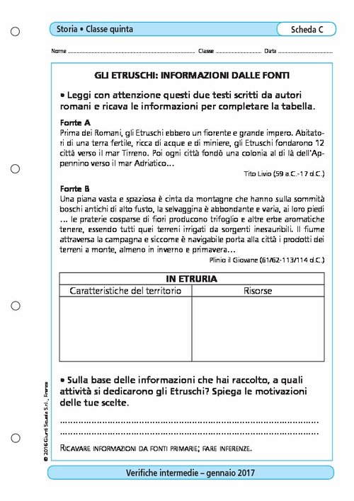 Gli Etruschi: informazioni dalle fonti | Giunti Scuola Gli Etruschi: informazioni dalle fonti | Giunti Scuola