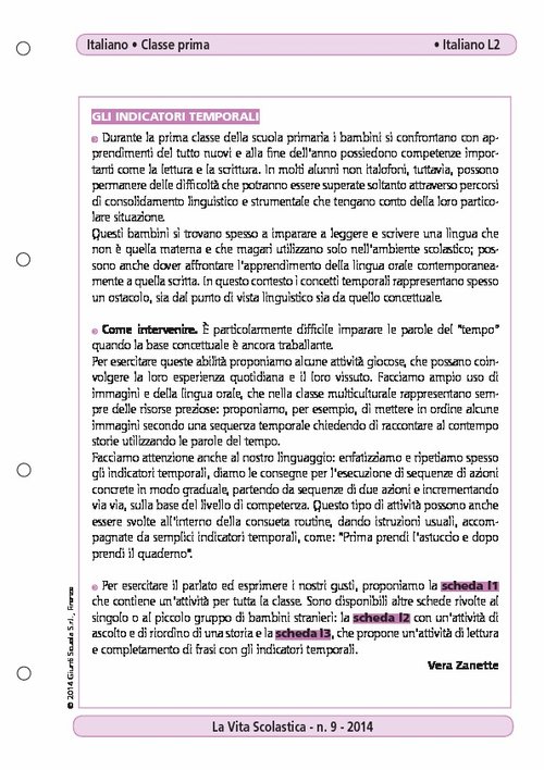 Gli indicatori temporali | Giunti Scuola Gli indicatori temporali | Giunti Scuola