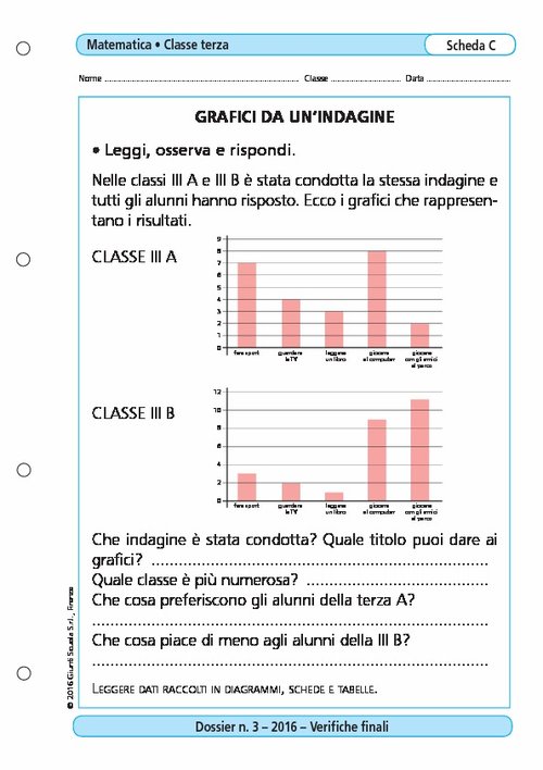 Grafici da un'indagine | Giunti Scuola Grafici da un'indagine | Giunti Scuola