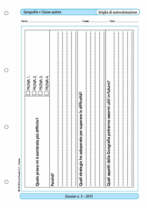 Griglia di autovalutazione di Geografia classe 5 | Giunti Scuola Griglia di autovalutazione di Geografia classe 5 | Giunti Scuola