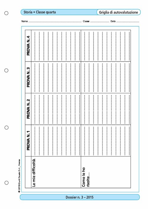 Griglia di autovalutazione di Storia classe 4/3 | Giunti Scuola Griglia di autovalutazione di Storia classe 4/3 | Giunti Scuola