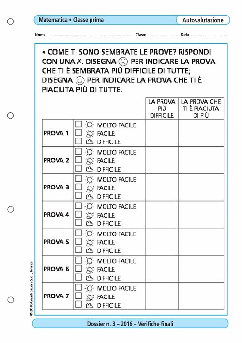 Griglia di autovalutazione: Matematica, classe 1 | Giunti Scuola Griglia di autovalutazione: Matematica, classe 1 | Giunti Scuola