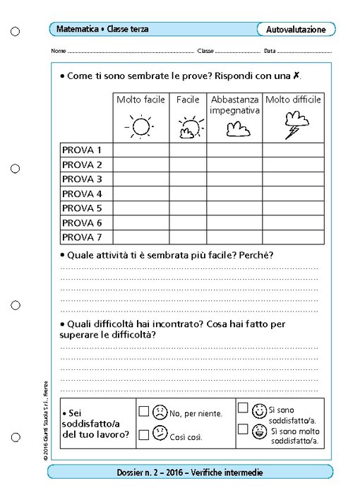 Griglia di autovalutazione: Matematica, classe 3 | Giunti Scuola Griglia di autovalutazione: Matematica, classe 3 | Giunti Scuola