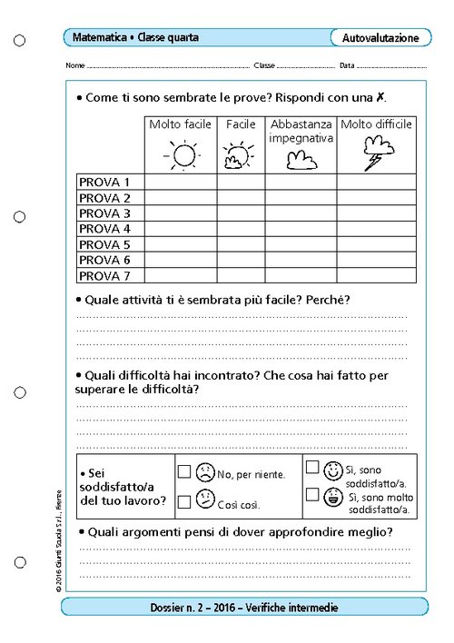 Griglia di autovalutazione: Matematica, classe 4 | Giunti Scuola Griglia di autovalutazione: Matematica, classe 4 | Giunti Scuola