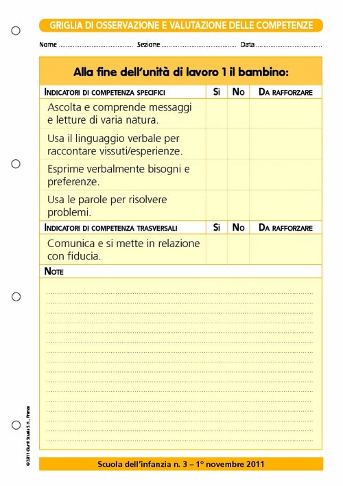 Griglia di osservazione e valutazione delle competenze - I discorsi e le parole 3 | Giunti Scuola