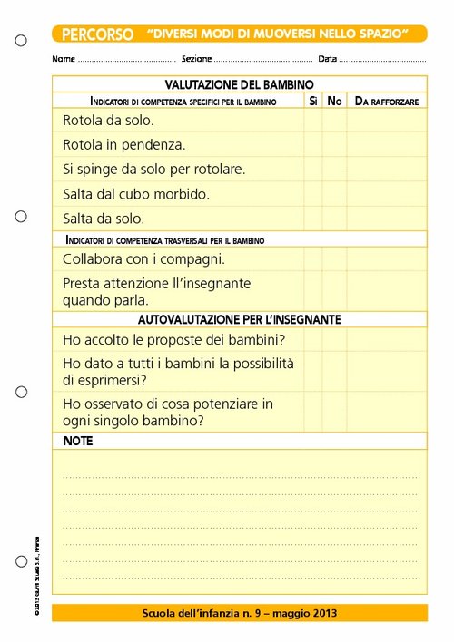 Griglia di valutazione - Percorso: "Diversi modi di muoversi nello spazio" | Giunti Scuola Griglia di valutazione - Percorso: "Diversi modi di muoversi nello spazio" | Giunti Scuola
