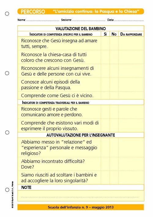Griglia di valutazione - Percorso: "L'amicizia continua: la Pasqua e la Chiesa" | Giunti Scuola Griglia di valutazione - Percorso: "L'amicizia continua: la Pasqua e la Chiesa" | Giunti Scuola
