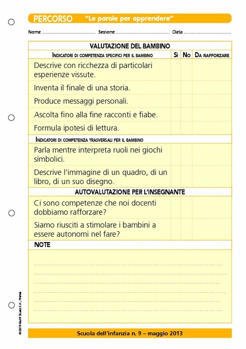 Griglia di valutazione - Percorso: "Le parole per apprendere" | Giunti Scuola Griglia di valutazione - Percorso: "Le parole per apprendere" | Giunti Scuola