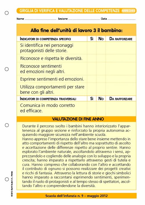 Griglia di verifica e valutazione delle competenze - Il sé e l'altro | Giunti Scuola Griglia di verifica e valutazione delle competenze - Il sé e l'altro | Giunti Scuola