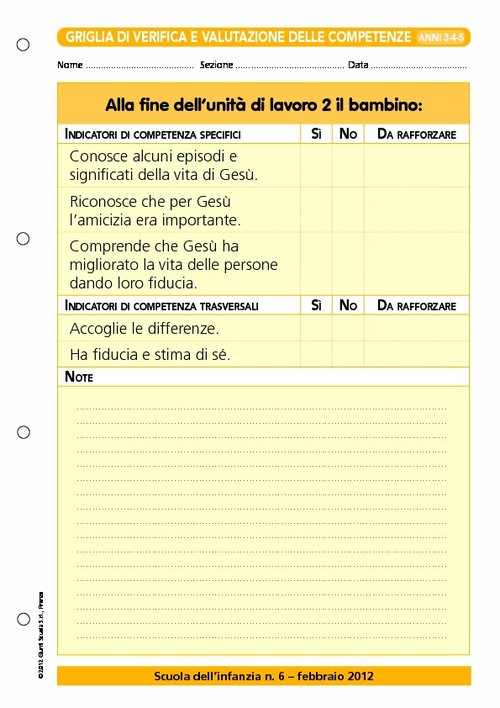 Griglia di verifica e valutazione delle competenze - Religione cattolica | Giunti Scuola Griglia di verifica e valutazione delle competenze - Religione cattolica | Giunti Scuola