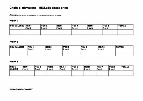 Griglie di rilevazione: Inglese, classe 1 | Giunti Scuola Griglie di rilevazione: Inglese, classe 1 | Giunti Scuola