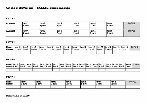 Griglie di rilevazione: Inglese, classe 2 | Giunti Scuola Griglie di rilevazione: Inglese, classe 2 | Giunti Scuola