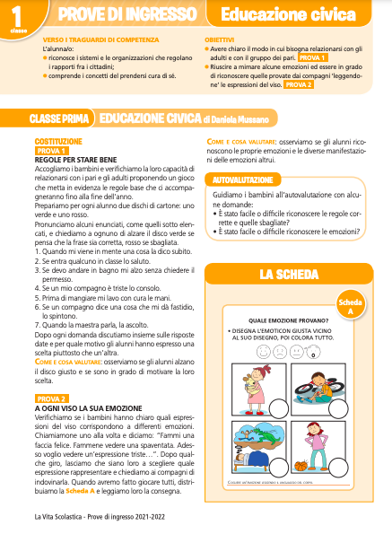 Guida alle prove di ingresso | Educazione civica 1 | Giunti Scuola Guida alle prove di ingresso | Educazione civica 1 | Giunti Scuola