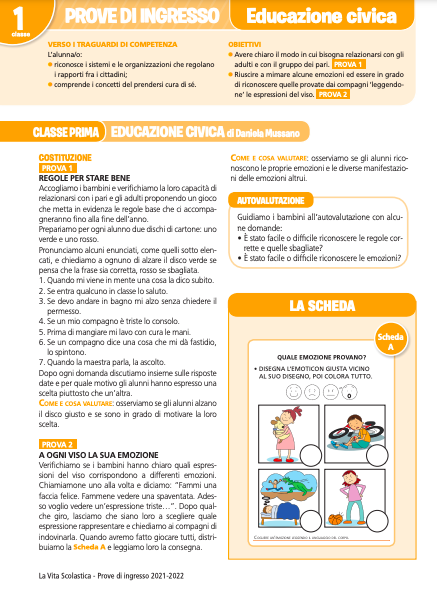 Guida alle prove di ingresso | Educazione civica 1 | Giunti Scuola