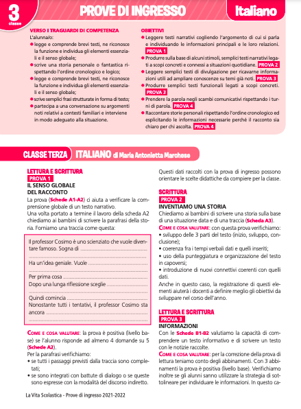 Guida alle prove di ingresso | Italiano 3 | Giunti Scuola Guida alle prove di ingresso | Italiano 3 | Giunti Scuola