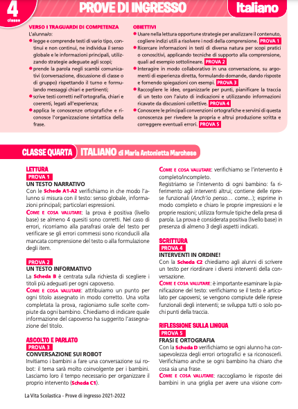 Guida alle prove di ingresso | Italiano 4 | Giunti Scuola Guida alle prove di ingresso | Italiano 4 | Giunti Scuola