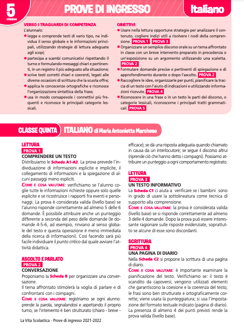 Guida alle prove di ingresso | Italiano 5 | Giunti Scuola Guida alle prove di ingresso | Italiano 5 | Giunti Scuola
