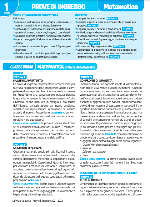 Guida alle prove di ingresso | Matematica 1 | Giunti Scuola