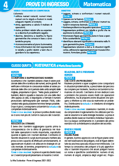 Guida alle prove di ingresso | Matematica 4 | Giunti Scuola Guida alle prove di ingresso | Matematica 4 | Giunti Scuola