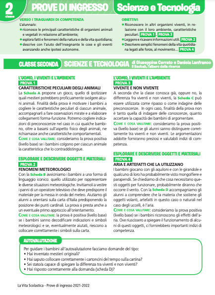 Guida alle prove di ingresso | Scienze e Tecnologia 2 | Giunti Scuola