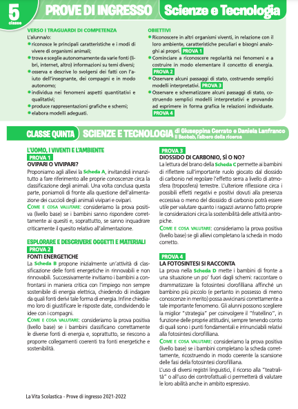 Guida alle prove di ingresso | Scienze e Tecnologia 5 | Giunti Scuola Guida alle prove di ingresso | Scienze e Tecnologia 5 | Giunti Scuola
